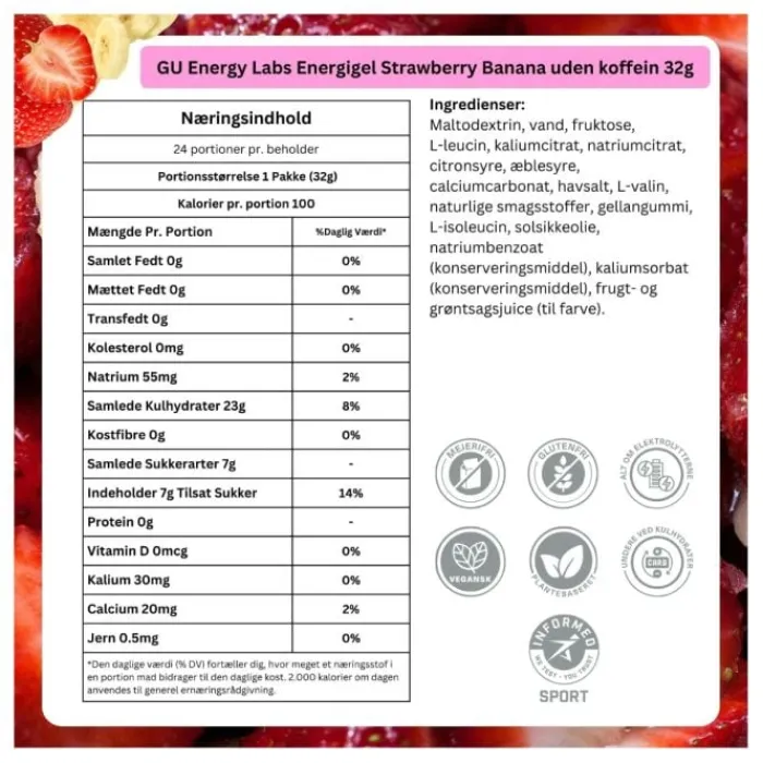 GU Energy Nutrition Sportive^Gel 24x32g (Strawberry Banana)