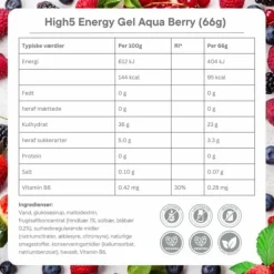 High5 Nutrition Sportive^Energy Gel Aqua Berry - Box 20x66g Blanc