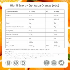 High5 Nutrition Sportive^Energy Gel Aqua Orange - Box 20x66g Blanc