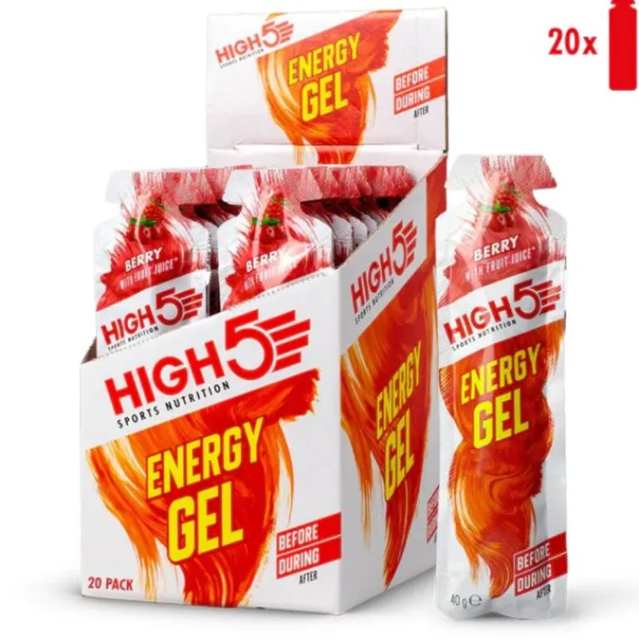 High5 Nutrition Sportive^Energy Gel Berry - Box 20x40g Blanc