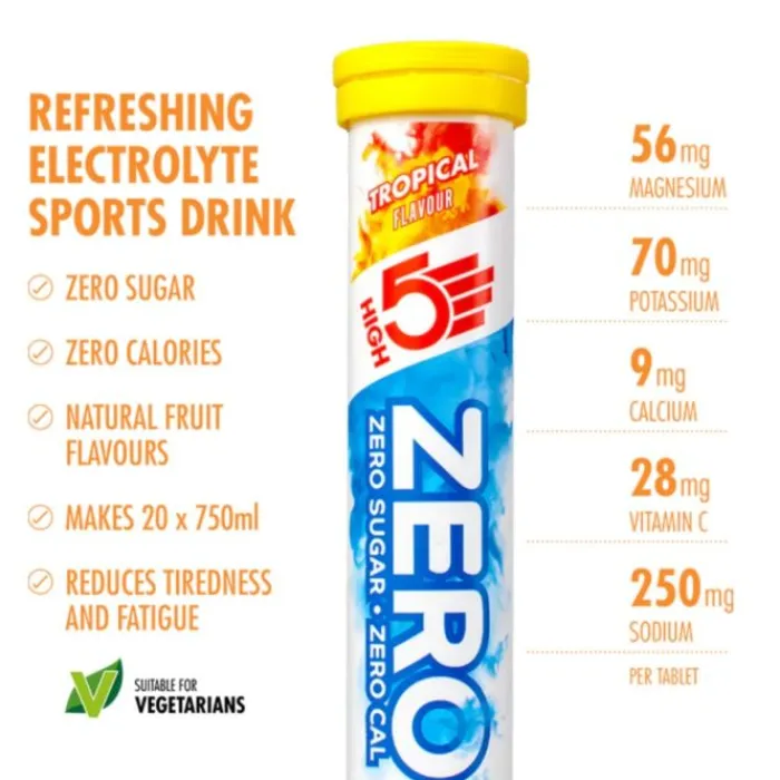 High5 Nutrition Sportive^Zero Tropical - Box 8x20 Tabs Blanc