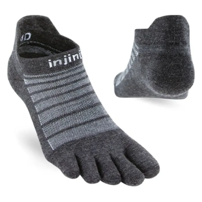 Injinji Chaussettes|Chaussettes Running^Run Lightweight No Show Nuwool Gris