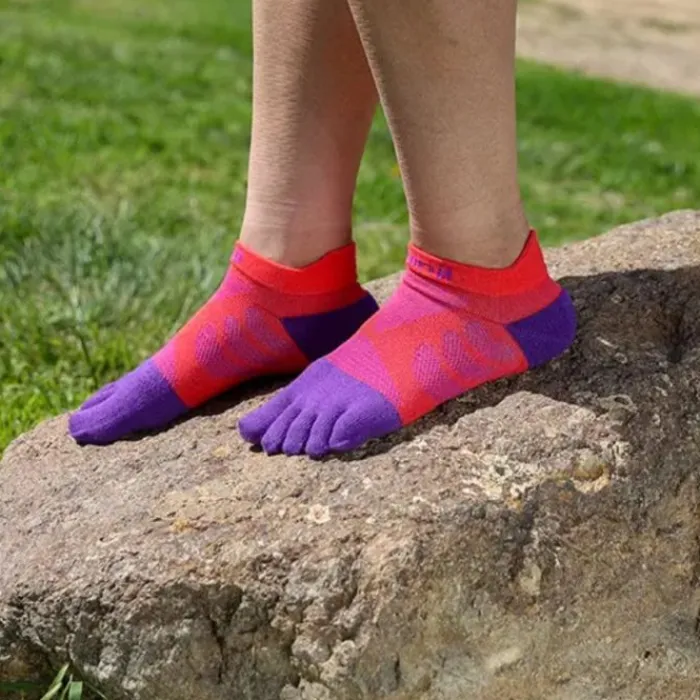 Injinji Chaussettes|Chaussettes Running^Ultra Run No-show Rouge