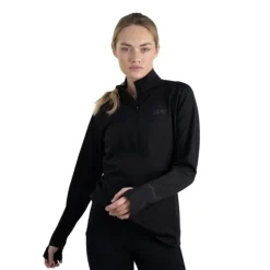 Lipati T-shirt Et Manches Longues Running^Calvus Zip Warm Shirt Noir
