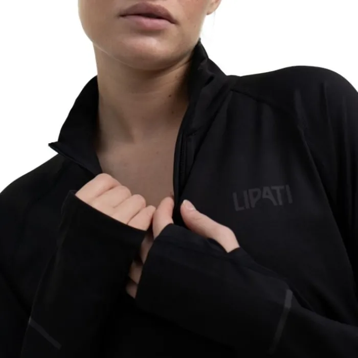 Lipati T-shirt Et Manches Longues Running^Calvus Zip Warm Shirt Noir