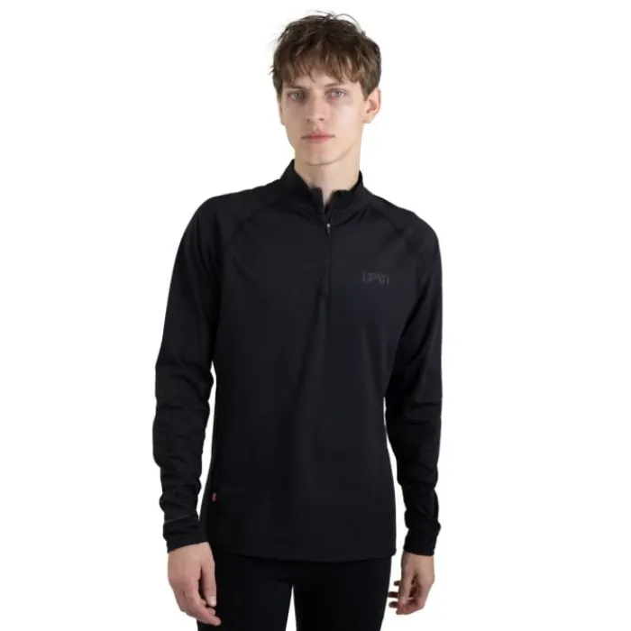 Lipati T-shirt Et Manches Longues Running^Calvus Zip Warm Shirt Noir
