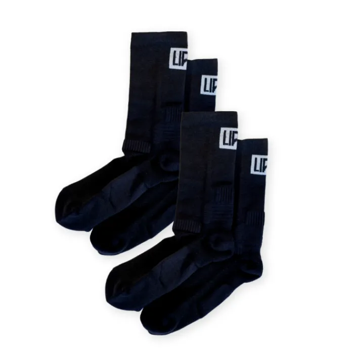 Lipati Chaussettes|Chaussettes Running^Crew 2-Pack Sock Noir