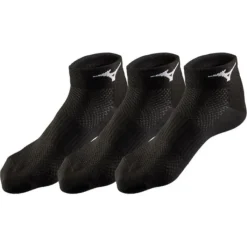 Mizuno Chaussettes|Chaussettes Running^Training Mid Sock - 3 Pack Noir