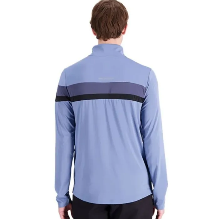 New Balance T-shirt Et Manches Longues Running^Accelerate Half Zip Bleu