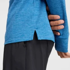 New Balance T-shirt Et Manches Longues Running^Athletics Heat Grid 1/2 Zip Bleu
