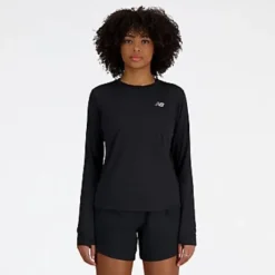 New Balance T-shirt Et Manches Longues Running^Athletics Long Sleeve Noir