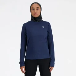 New Balance T-shirt Et Manches Longues Running^Athletics Long Sleeve Bleu