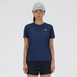New Balance T-shirt Et Manches Longues Running^Athletics Short Sleeve Bleu