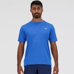 New Balance T-shirt Et Manches Longues Running^Athletics T-Shirt Bleu
