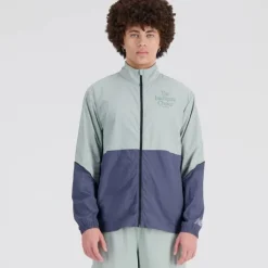 New Balance Veste Running^Graphic Impact Run Packable Jacket Vert