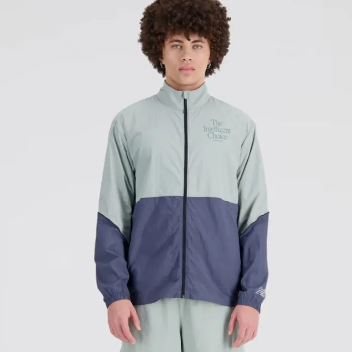 New Balance Veste Running^Graphic Impact Run Packable Jacket Vert