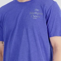 New Balance T-shirt Et Manches Longues Running^Graphic Impact Run Short Sleeve Bleu