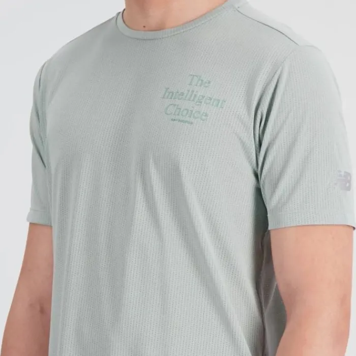New Balance T-shirt Et Manches Longues Running^Graphic Impact Run Singlet Vert