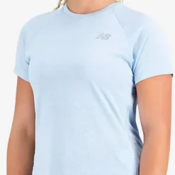New Balance T-shirt Et Manches Longues Running^Impact Run Short Sleeve Bleu