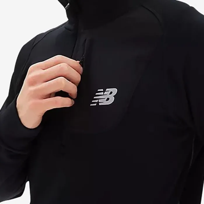 New Balance T-shirt Et Manches Longues Running^NB Heat Grid Half Zip Noir