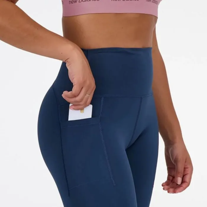 New Balance Collant Et Pantalon Running^NB Sleek Pocket High Rise Legging 27" Bleu