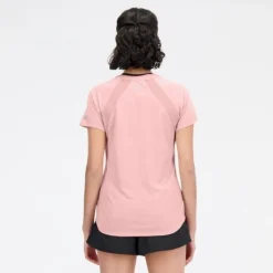 New Balance T-shirt Et Manches Longues Running^Printed Impact Run Short Sleeve Rose