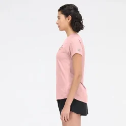New Balance T-shirt Et Manches Longues Running^Printed Impact Run Short Sleeve Rose