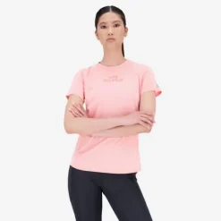 New Balance T-shirt Et Manches Longues Running^Printed Impact Run Short Sleeve Rose