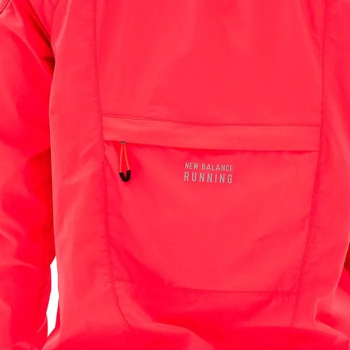 New Balance Veste Running^Printed Impact Run Light Pack Jacket Rouge