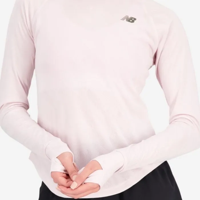 New Balance T-shirt Et Manches Longues Running^Q Speed Jacquard Long Sleeve Mauve