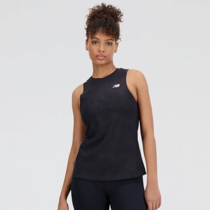 New Balance T-shirt Et Manches Longues Running^Q Speed Jacquard Tank Noir
