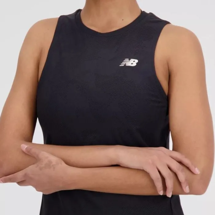 New Balance T-shirt Et Manches Longues Running^Q Speed Jacquard Tank Noir