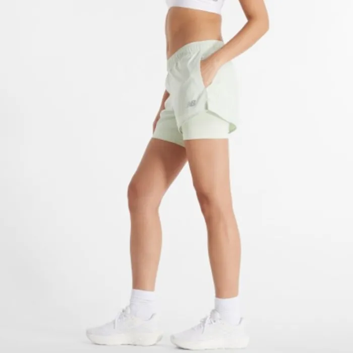 New Balance Short Running^Sport Essentials 2-in-1 Shorts 3" Vert