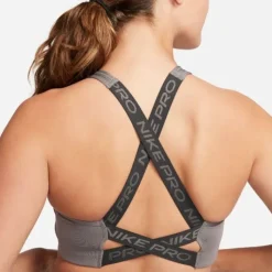 Nike Brassière De Sport^Dri Fit Swoosh Medium Support Bra Gris