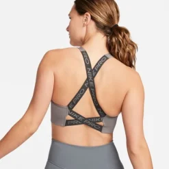 Nike Brassière De Sport^Dri Fit Swoosh Medium Support Bra Gris