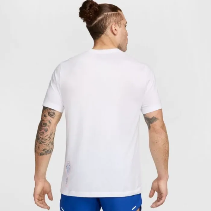 Nike T-shirt Et Manches Longues Running^DRI-FIT Founders Short Sleeve Tee Blanc