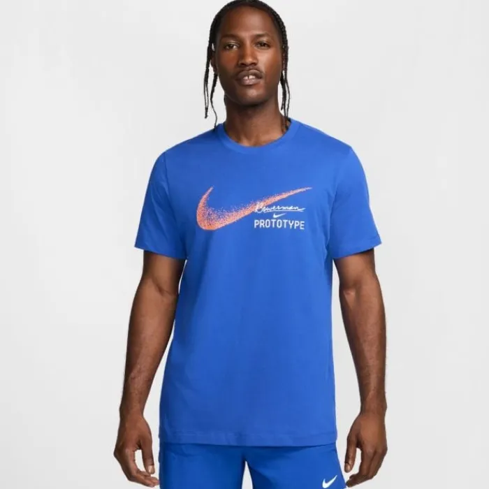 Nike T-shirt Et Manches Longues Running^DRI-FIT Founders Short Sleeve Tee Bleu