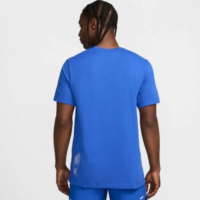 Nike T-shirt Et Manches Longues Running^DRI-FIT Founders Short Sleeve Tee Bleu