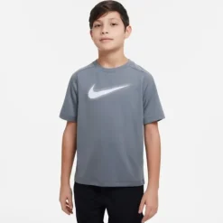Nike T-shirt Running^Dri-Fit Graphic Shorts Sleeve Tee Gris
