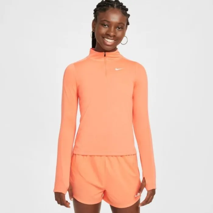 Nike T-shirt Et Manches Longues Running^Dri-FIT Long Sleeve Half Zip Top Orange