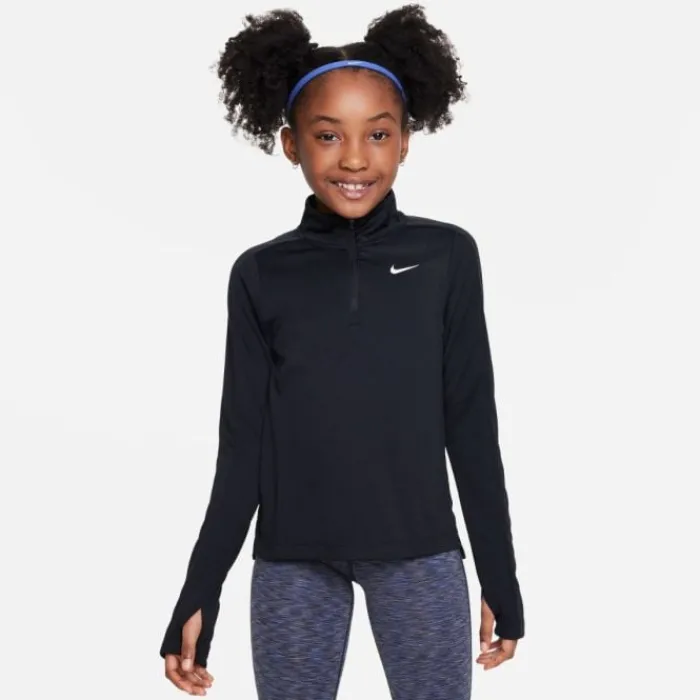 Nike T-shirt Et Manches Longues Running^Dri-FIT Long Sleeve Half Zip Top Noir