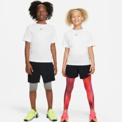 Nike T-shirt Running^Dri-FIT Multi Short Sleeve Tee Blanc