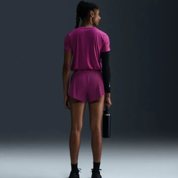 Nike T-shirt Et Manches Longues Running^Dri-FIT One Swoosh Heathered Short Sleeve Tee Rose