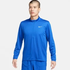 Nike T-shirt Et Manches Longues Running^Dri-FIT Pacer Half Zip Long Sleeve Tee Bleu