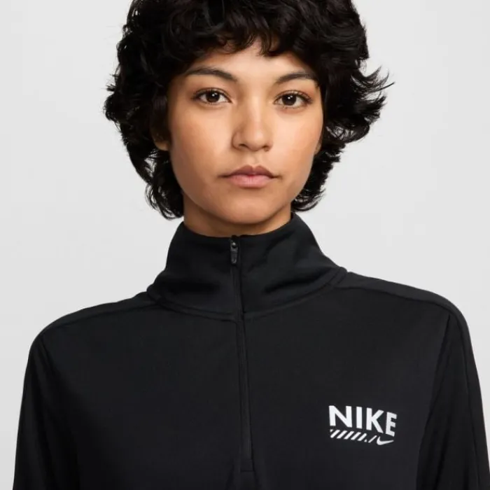 Nike T-shirt Et Manches Longues Running^Dri-FIT Pacer Half Zip GLS Noir