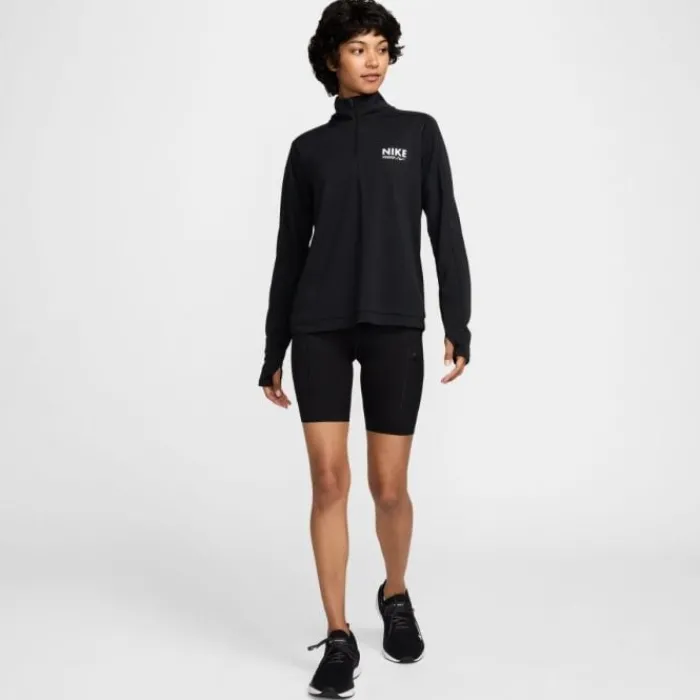 Nike T-shirt Et Manches Longues Running^Dri-FIT Pacer Half Zip GLS Noir