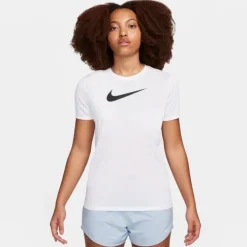 Nike Short Running^Dri-FIT Regular Heathered Graphic Short Sleeve Tee Blanc