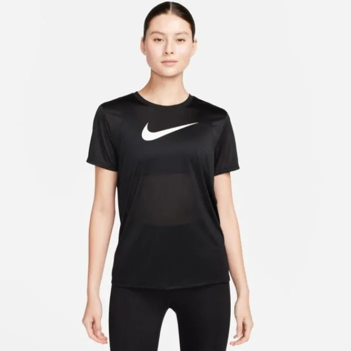 Nike Short Running^Dri-FIT Regular Heathered Graphic Short Sleeve Tee Noir