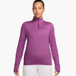 Nike T-shirt Et Manches Longues Running^Dri-Fit Swift Element UV Half Zipp Midlayer Mauve