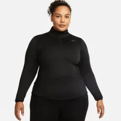 Nike T-shirt Et Manches Longues Running^Dri-Fit Swift Element HZ Top (Plus Size) Noir